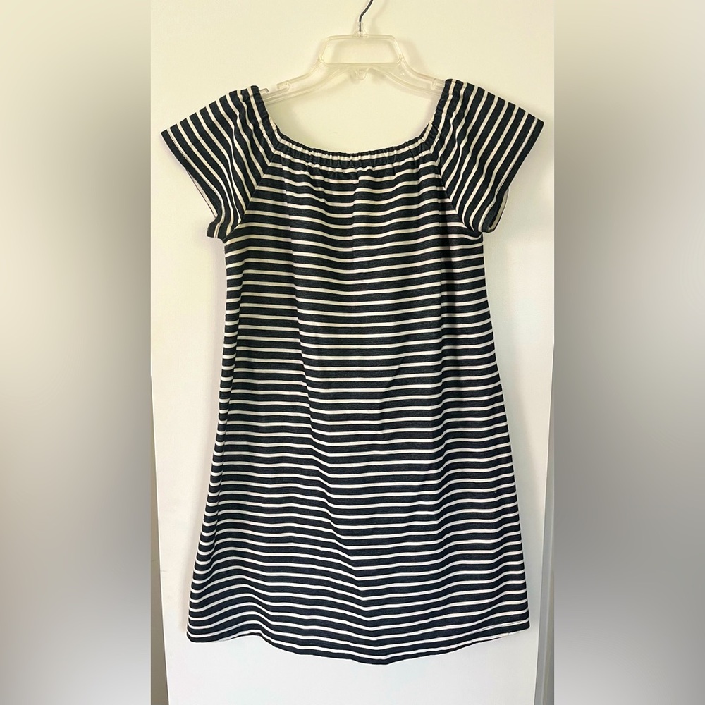 Madewell Black and White Striped Dress